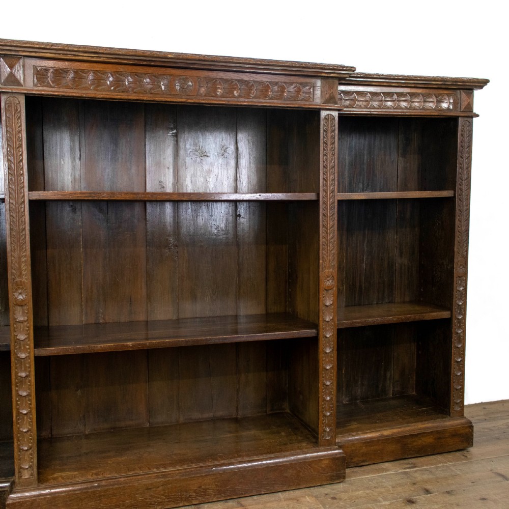Large Victorian Carved Oak Bookcase  View III