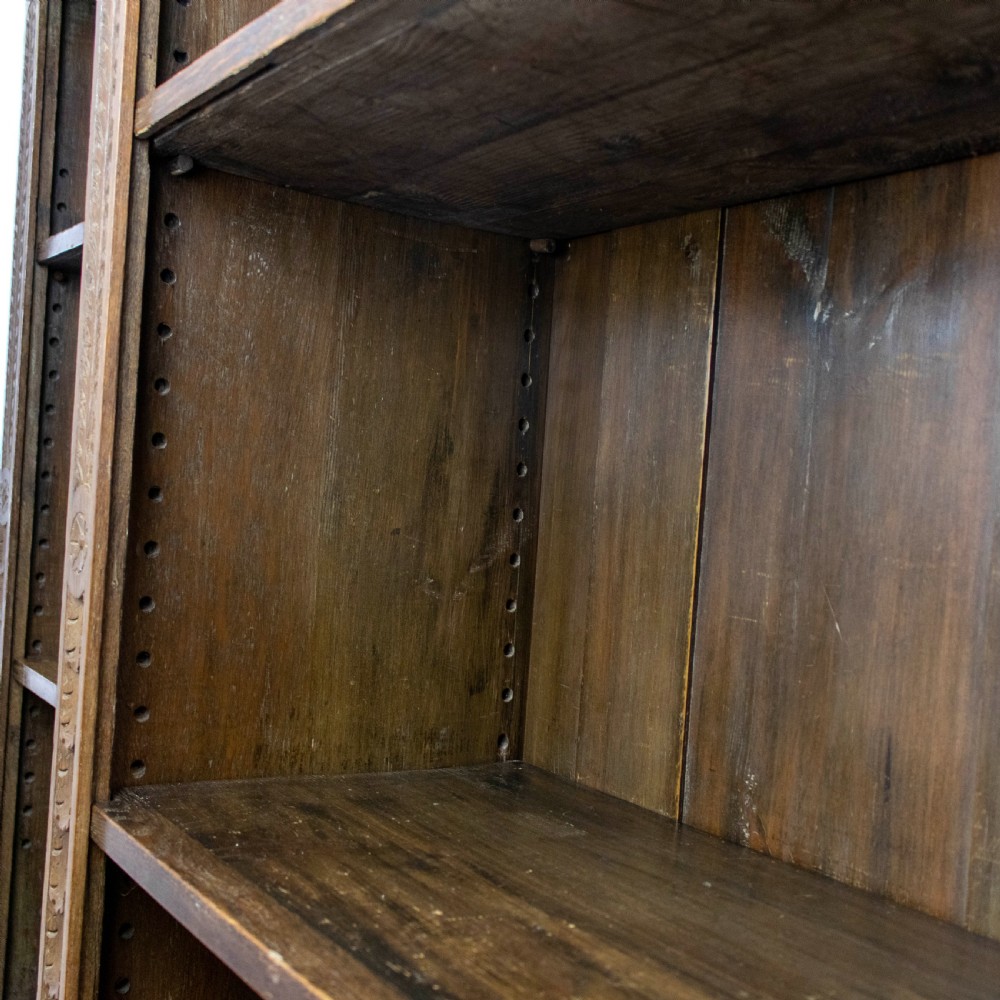 Large Victorian Carved Oak Bookcase  View IX