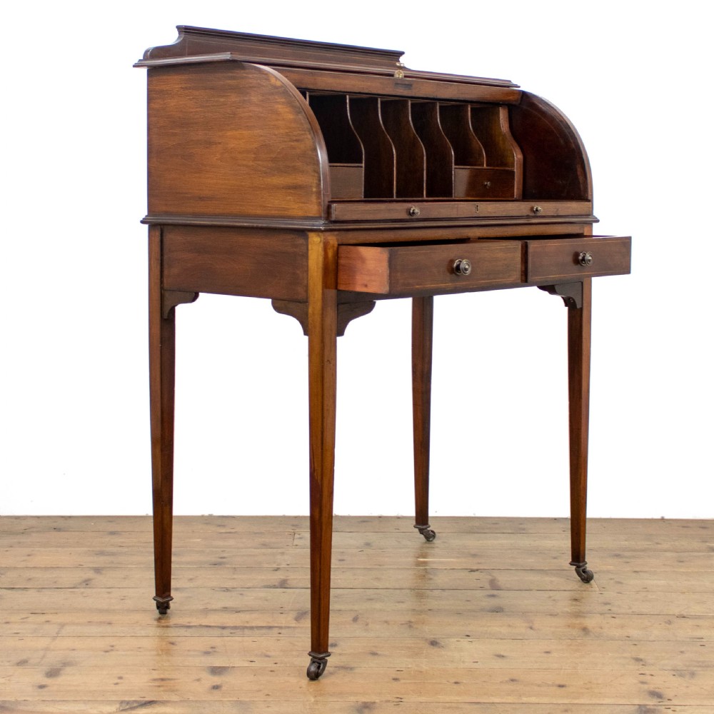 Edwardian Mahogany Cylinder Desk  View II