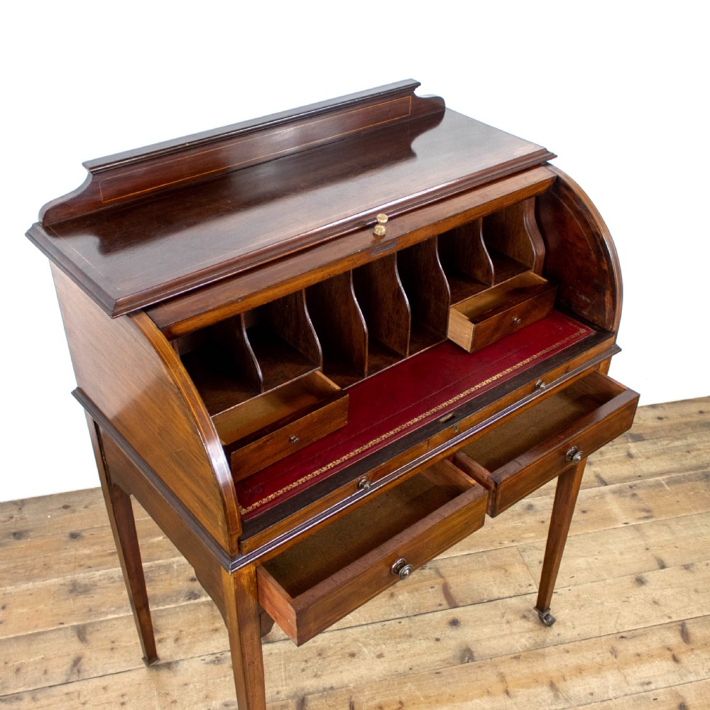 Edwardian Mahogany Cylinder Desk  View VIII