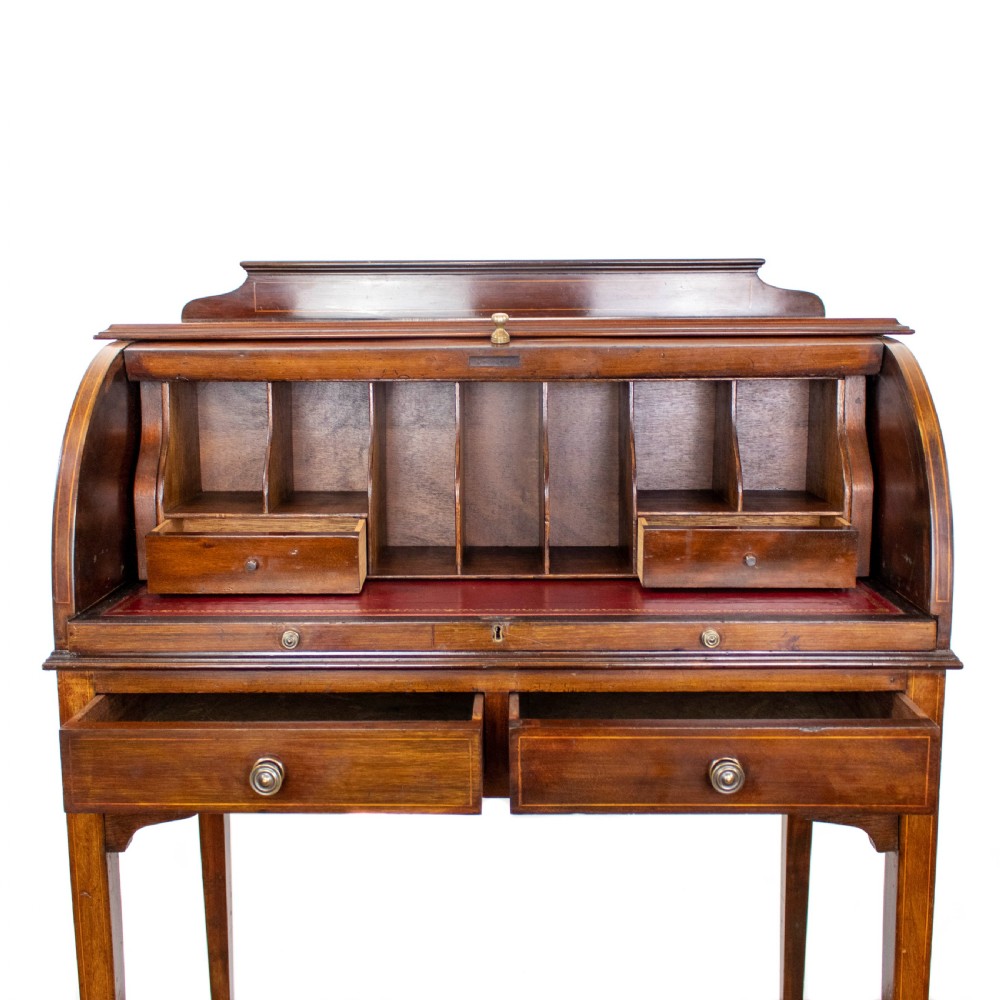 Edwardian Mahogany Cylinder Desk  View IX