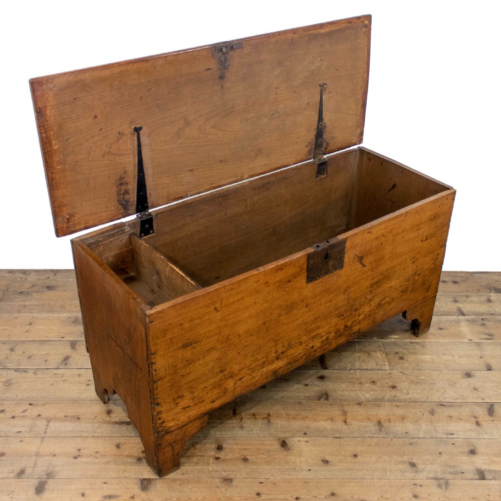 Antique 18th Century Elm Six Plank Coffer View II