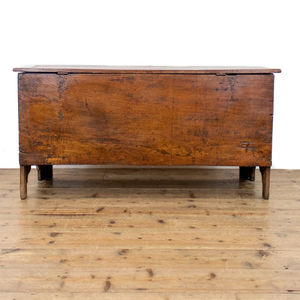 Antique 18th Century Elm Six Plank Coffer View IV