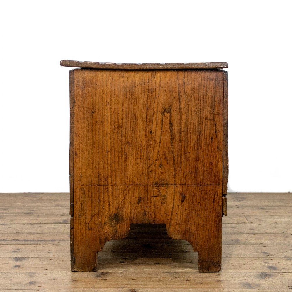 Antique 18th Century Elm Six Plank Coffer View V