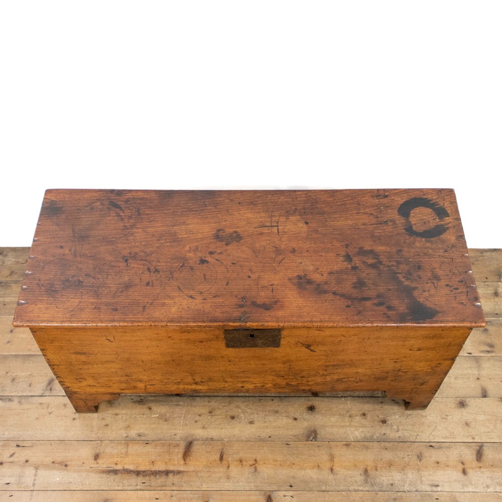 Antique 18th Century Elm Six Plank Coffer View VII