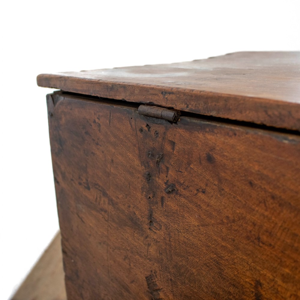 Antique 18th Century Elm Six Plank Coffer View VIII