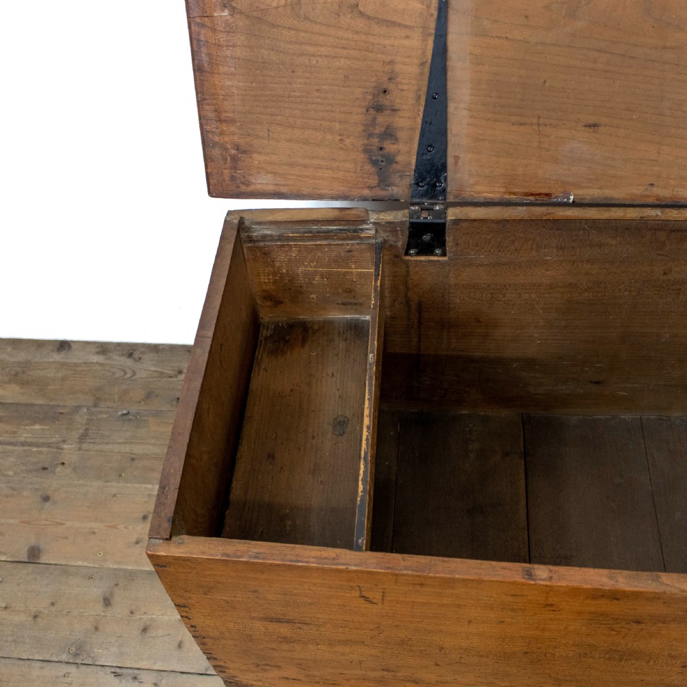 Antique 18th Century Elm Six Plank Coffer View X