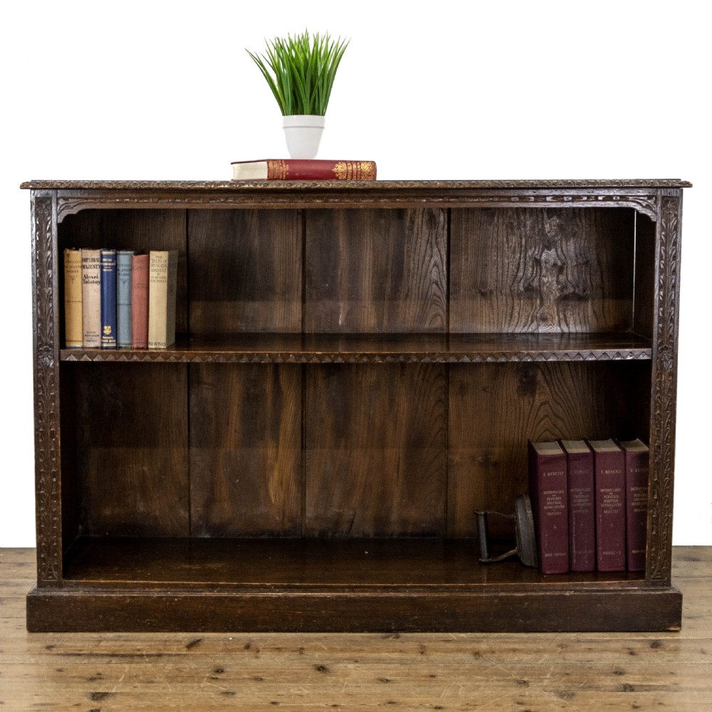 Late 19th Century Antique Carved Oak Bookcase