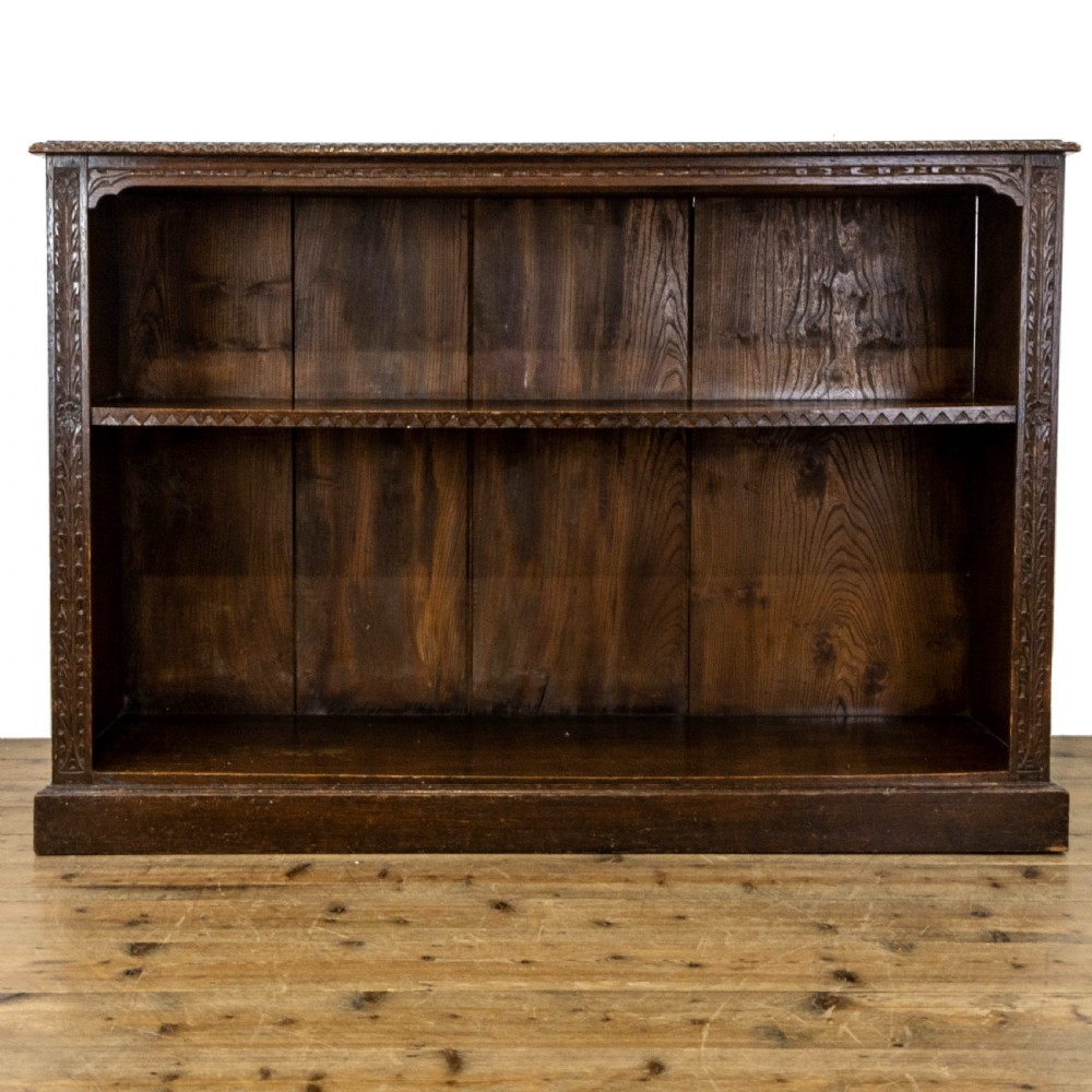 Late 19th Century Antique Carved Oak Bookcase View II