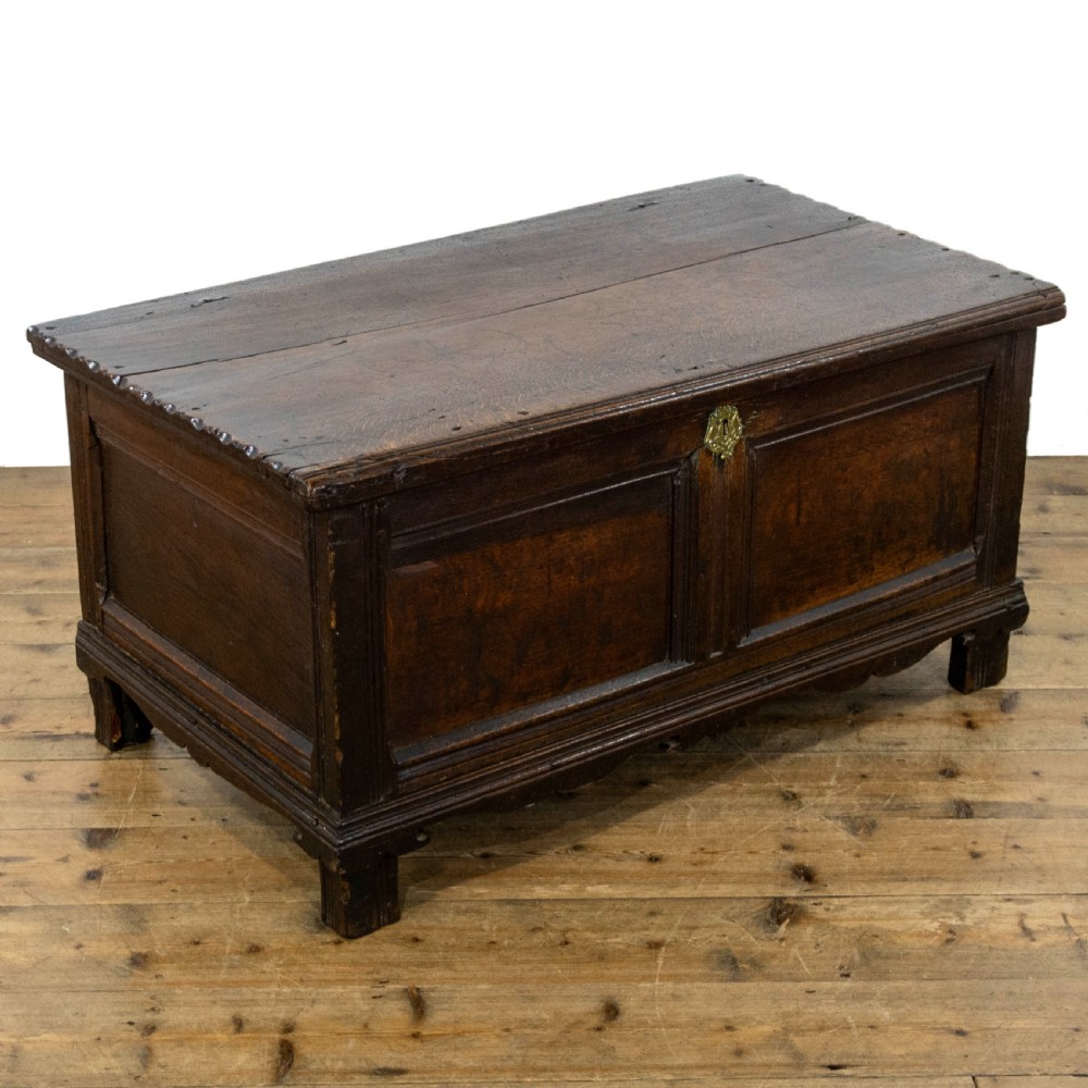 Unusual 17th Century Antique Oak Coffer 