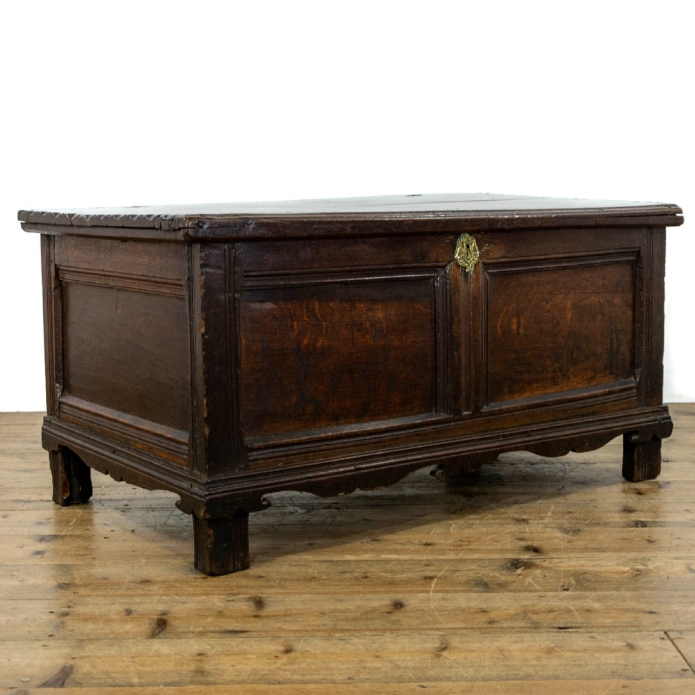 Unusual 17th Century Antique Oak Coffer  View II