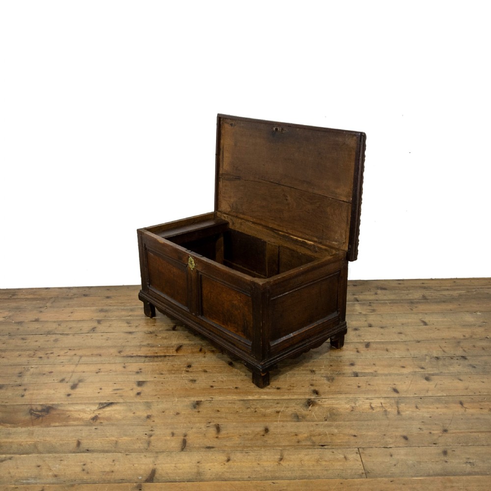 Unusual 17th Century Antique Oak Coffer  View V