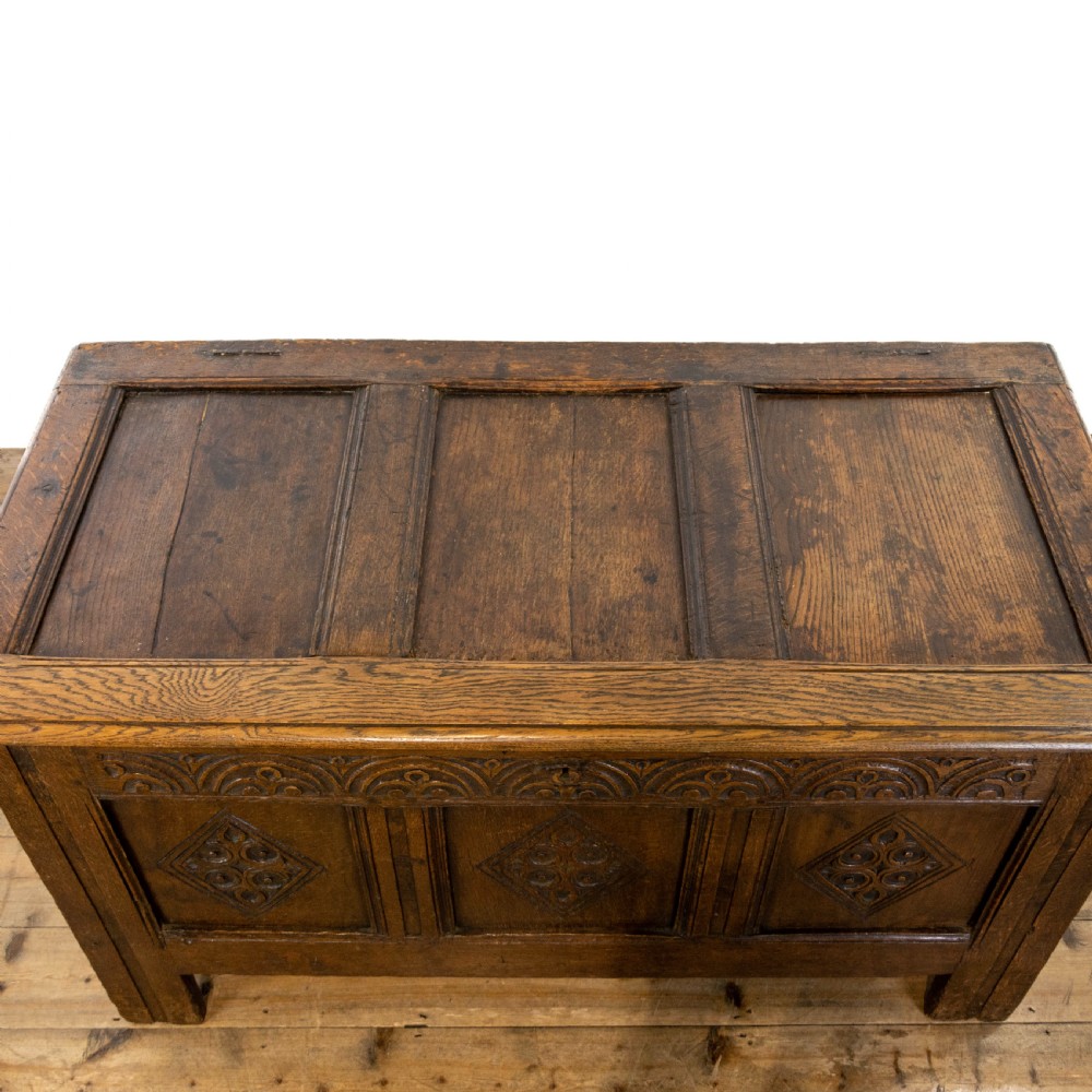 Early 18th Century Carved Oak Coffer View IX