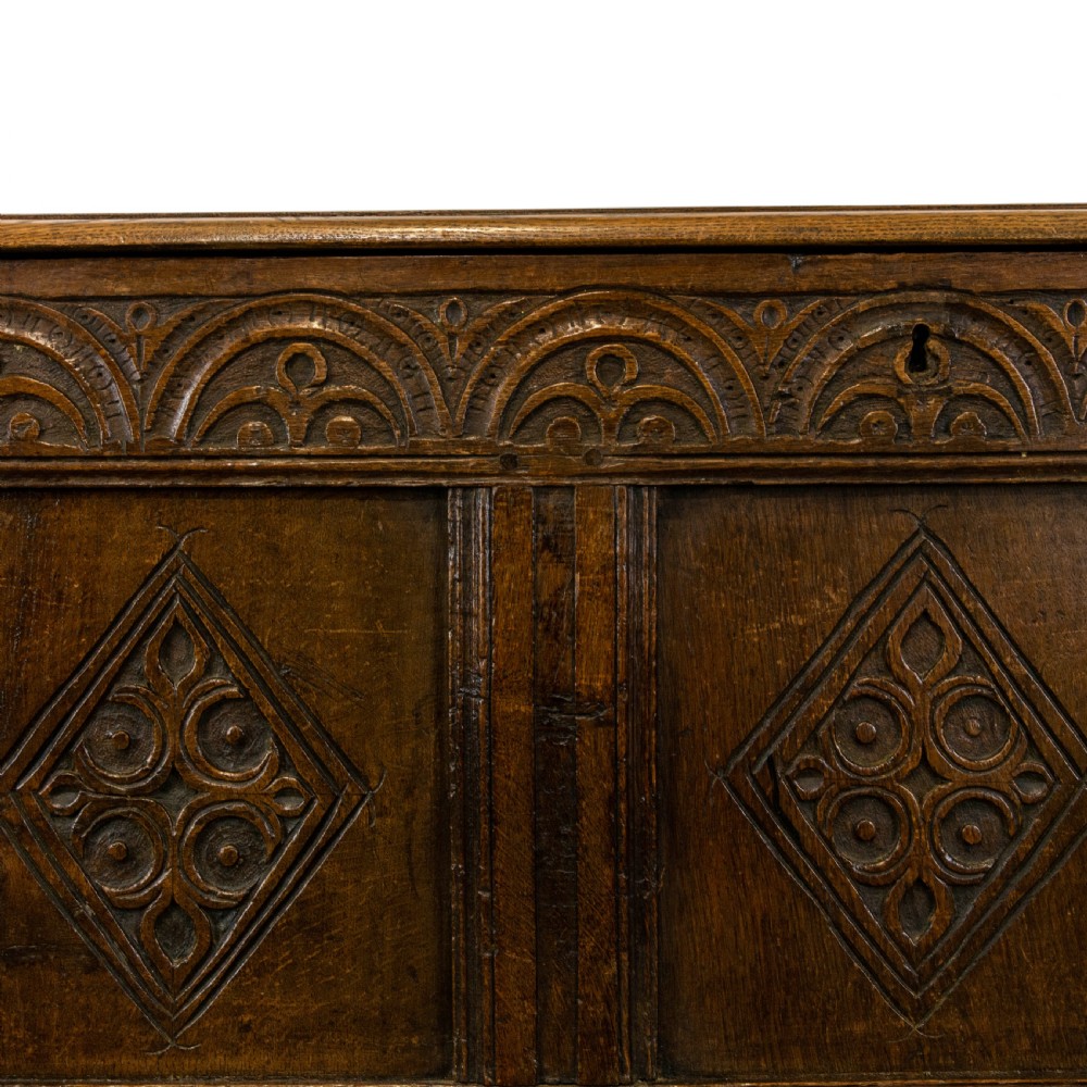 Early 18th Century Carved Oak Coffer View X