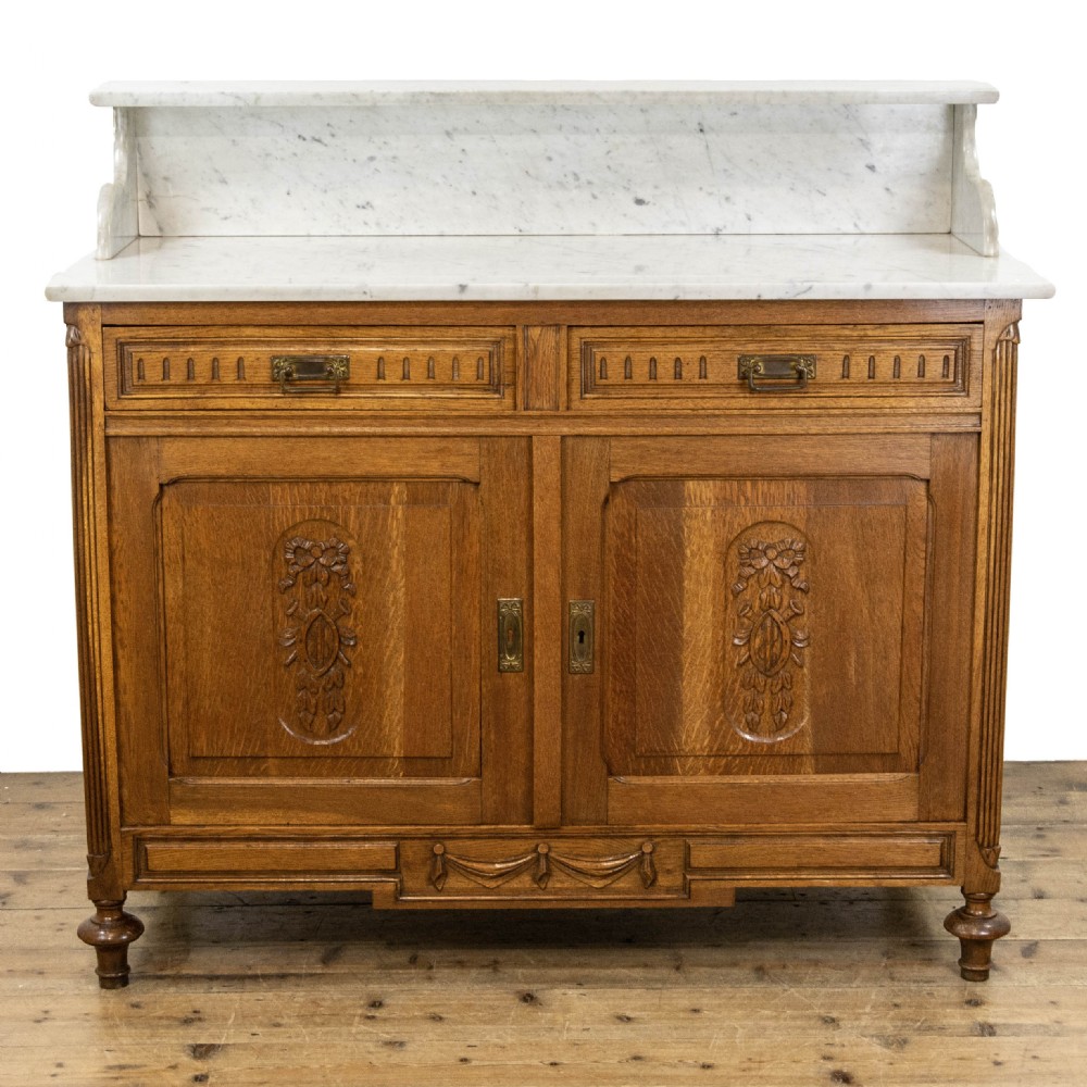 Antique French Washstand Cupboard with Marble Top
