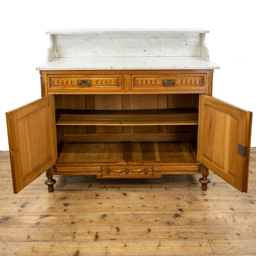 Antique French Washstand Cupboard with Marble Top View IV