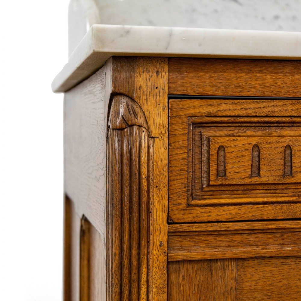 Antique French Washstand Cupboard with Marble Top View V