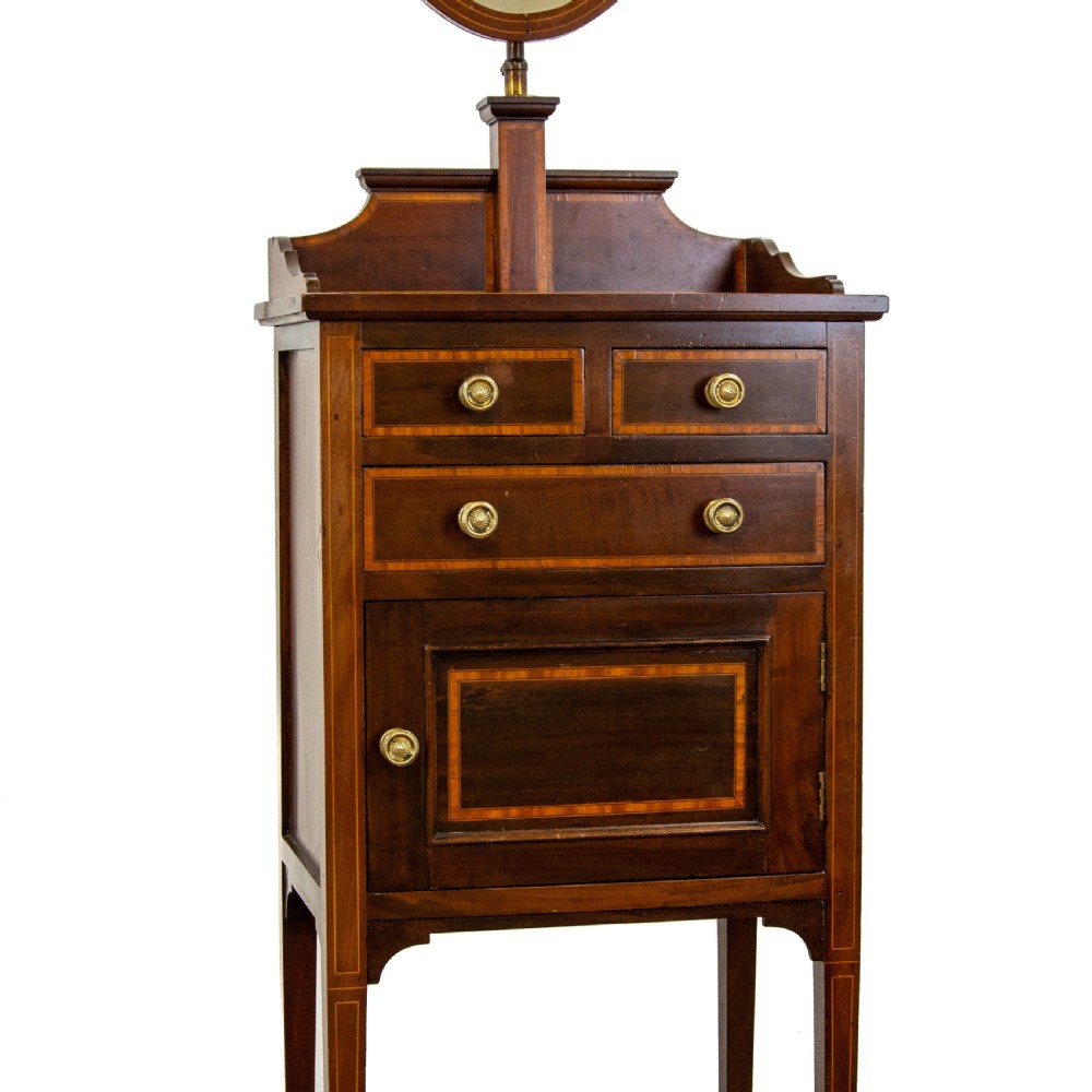 Antique Inlaid Mahogany Gentleman’s Shaving Stand  View V