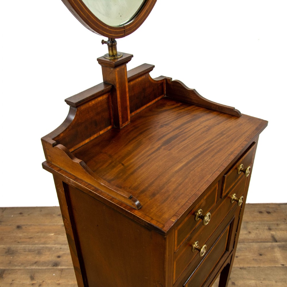 Antique Inlaid Mahogany Gentleman’s Shaving Stand  View VIII