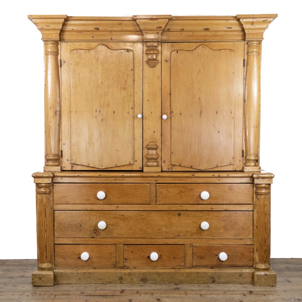 Large Victorian Antique French Pine Housekeeper’s Cupboard