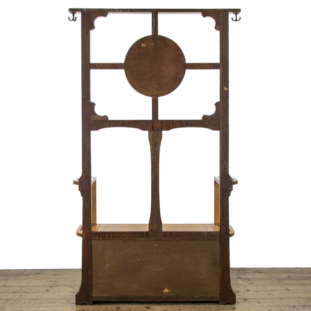 Antique Arts & Crafts Oak Hall Stand  View X