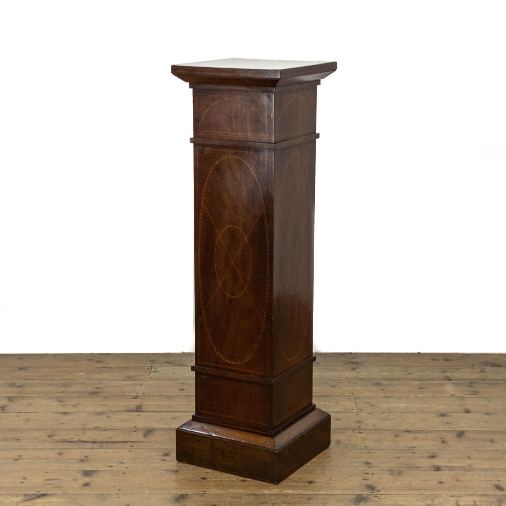 Edwardian Antique Inlaid Mahogany Pedestal 