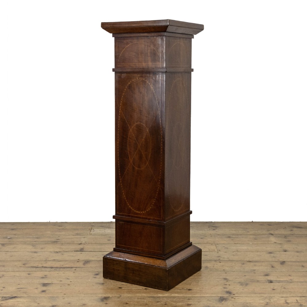 Edwardian Antique Inlaid Mahogany Pedestal  View III