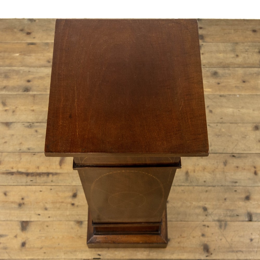 Edwardian Antique Inlaid Mahogany Pedestal  View V