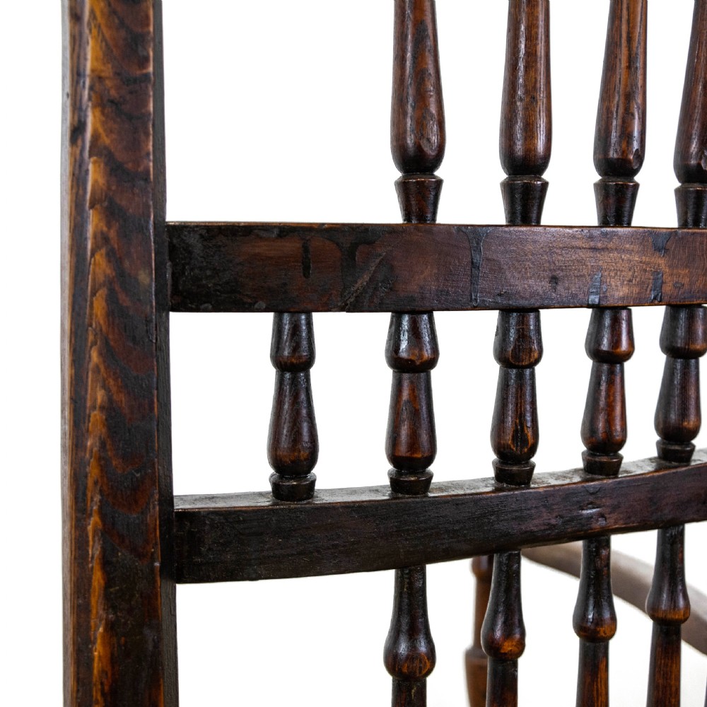 Antique Elm Elbow Chair with Rush Seat View VI