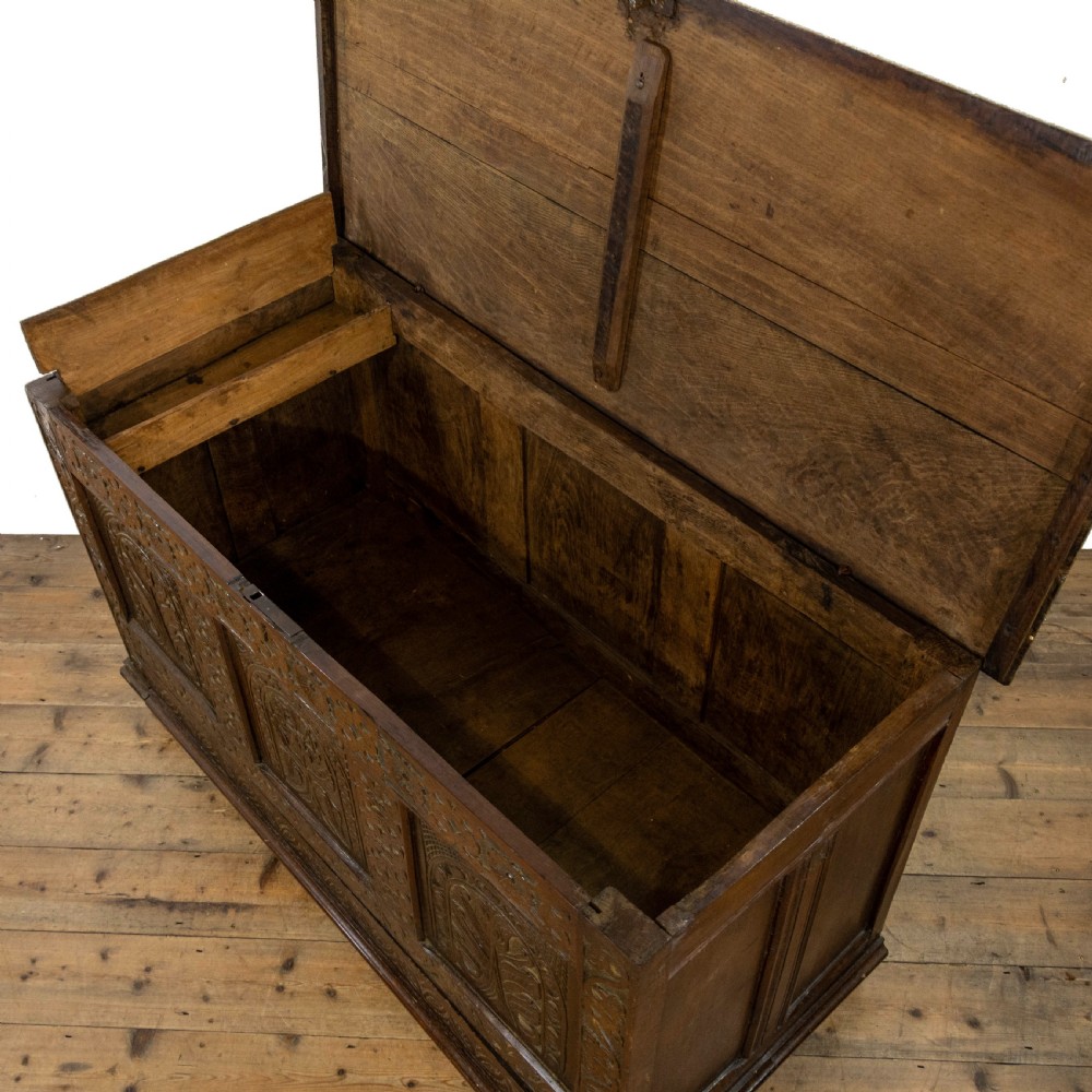 Antique Century Carved Oak Mule Chest  View IV