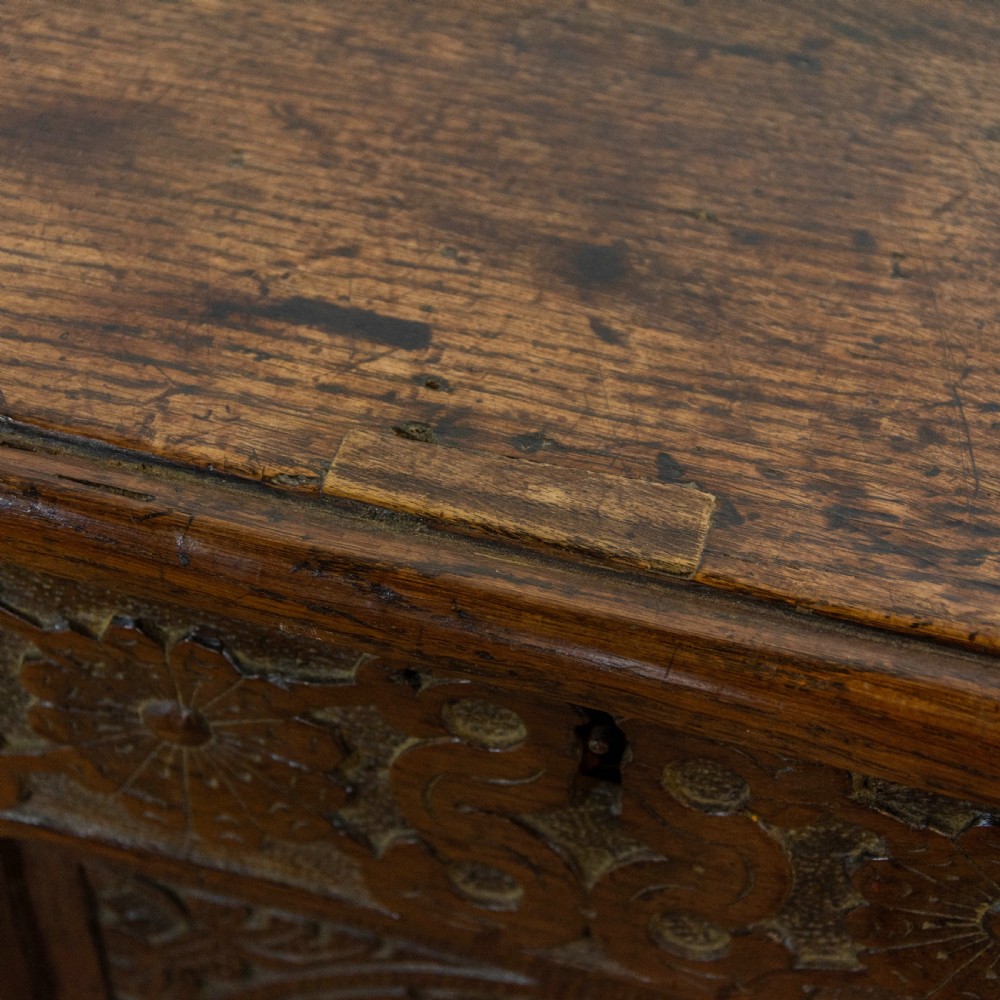 Antique Century Carved Oak Mule Chest  View VI
