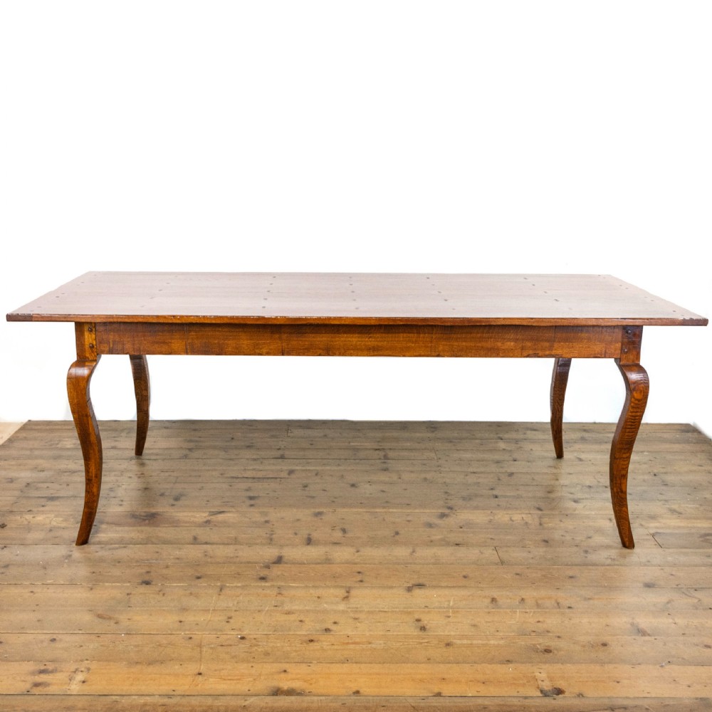 Large Early 20th Century Antique Oak Dining Table  View VI