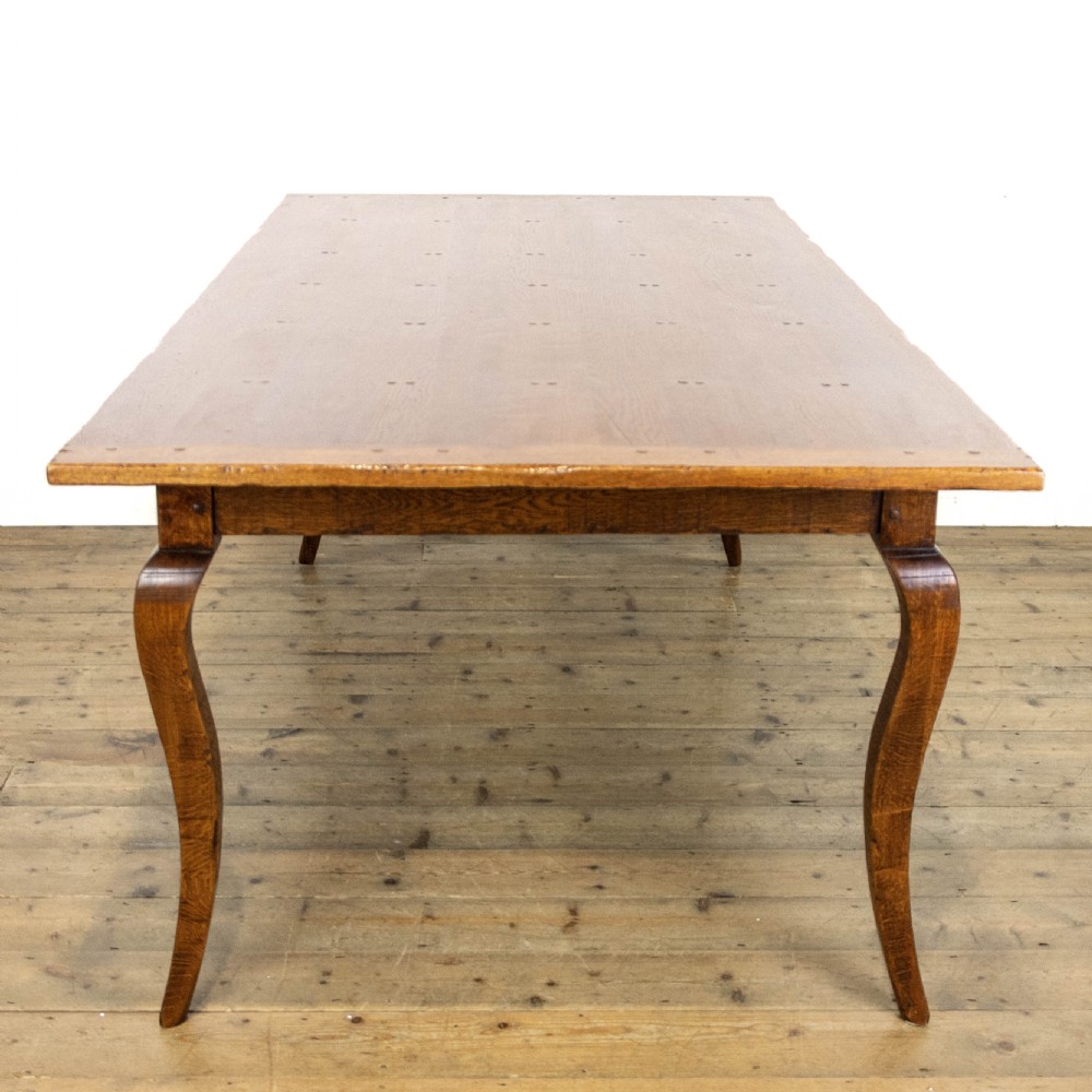 Large Early 20th Century Antique Oak Dining Table  View IX