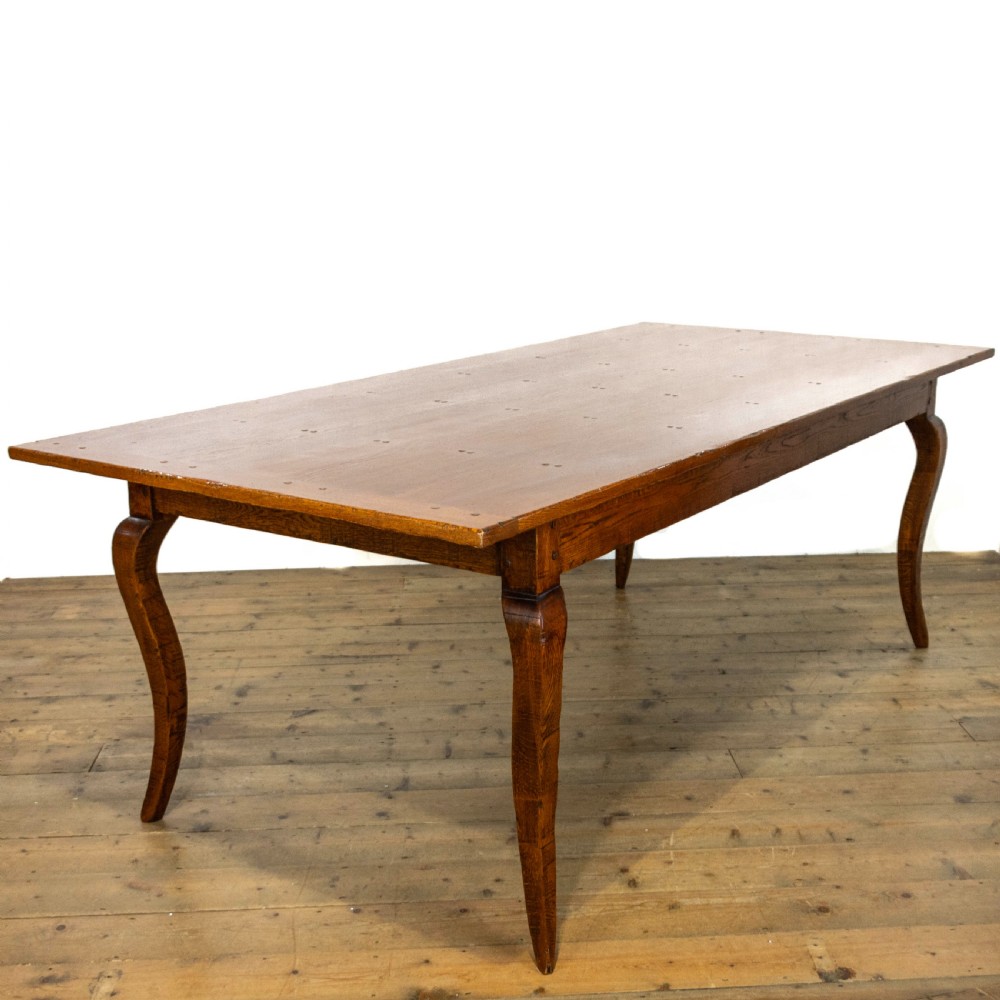 Large Early 20th Century Antique Oak Dining Table  View X