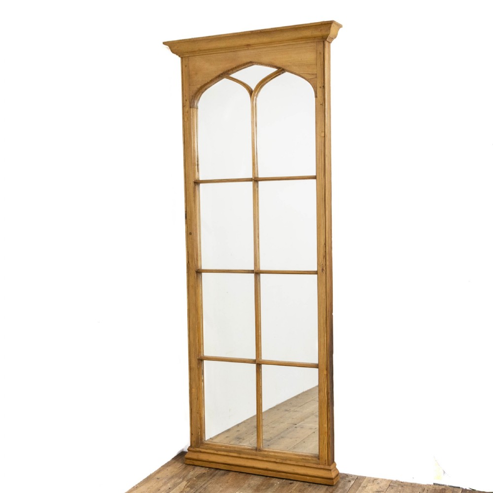 Pair of Decorative Pine Architectural Mirrors  View VII