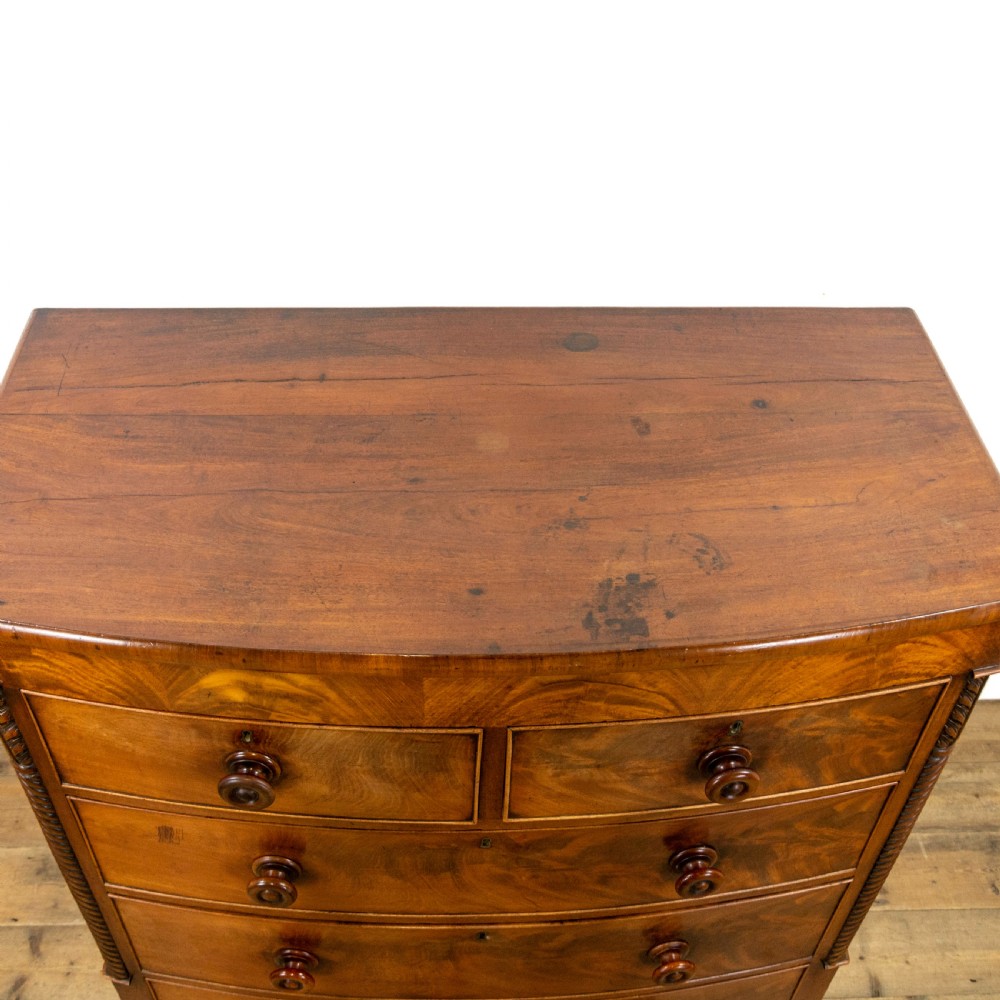 Victorian Mahogany Bow Front Chest of Drawers View IV