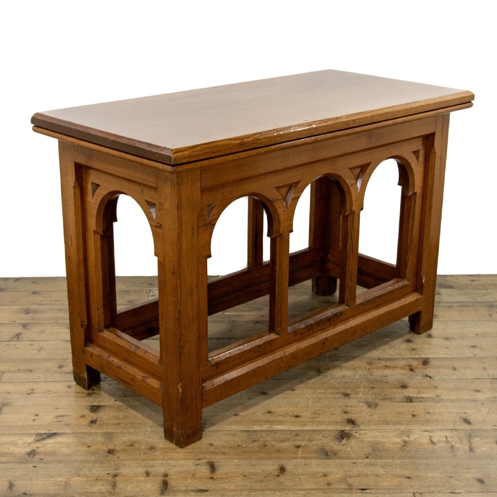 Antique Pitch Pine Altar Table  
