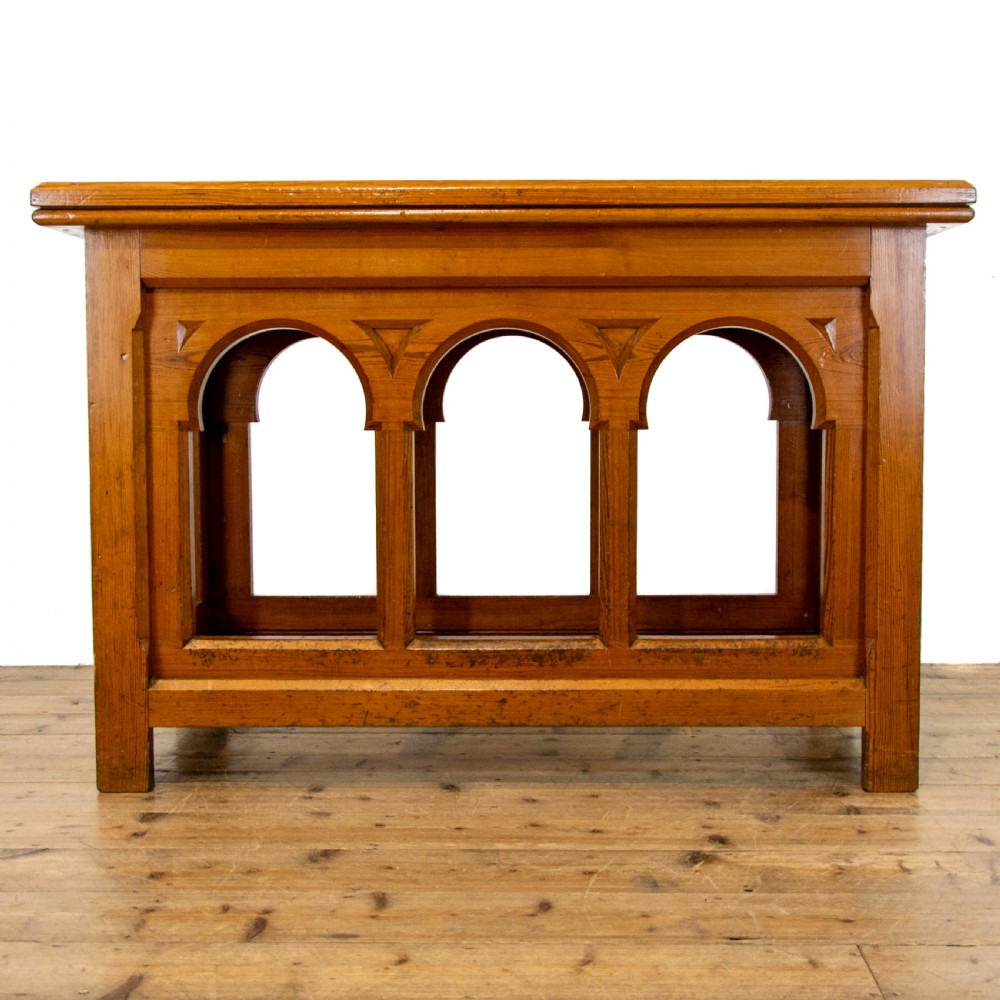 Antique Pitch Pine Altar Table   View V