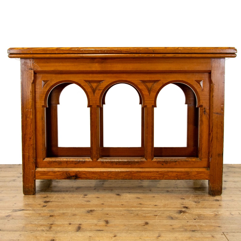 Antique Pitch Pine Altar Table   View XI