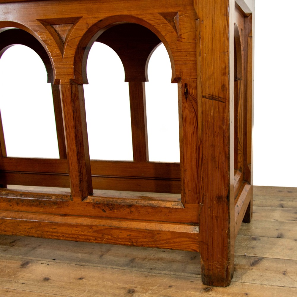 Antique Pitch Pine Altar Table   View XII