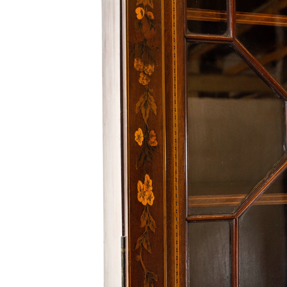 Edwardian Inlaid Mahogany Fall Front Bureau with Glazed Top View III
