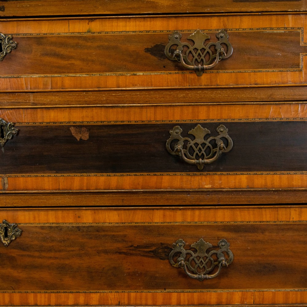 Edwardian Inlaid Mahogany Fall Front Bureau with Glazed Top View V