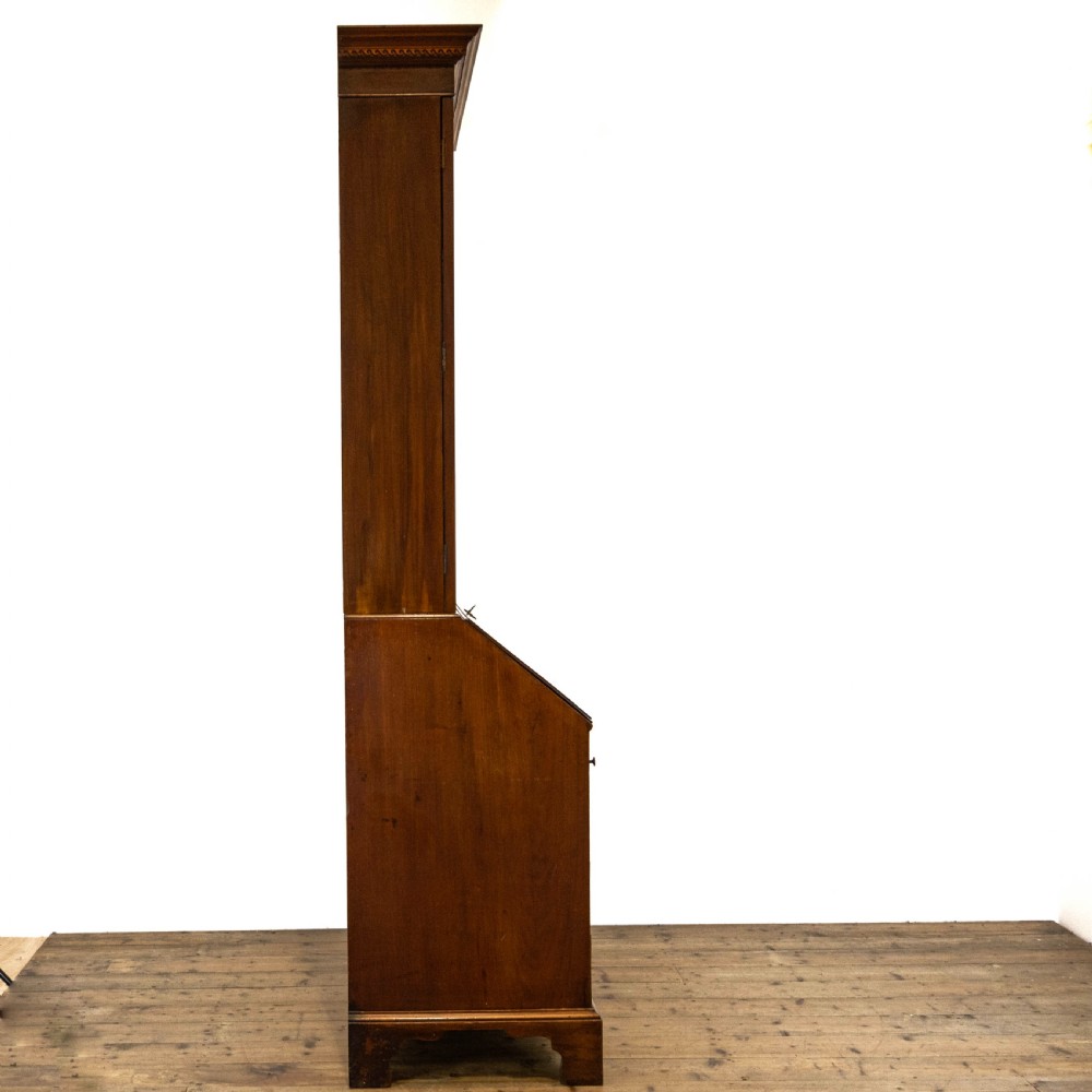Edwardian Inlaid Mahogany Fall Front Bureau with Glazed Top View X