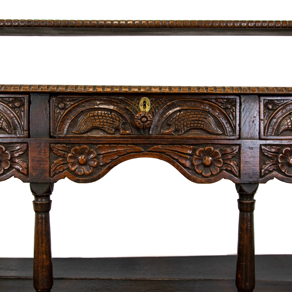 George III Carved Oak Pot Board Dresser View II
