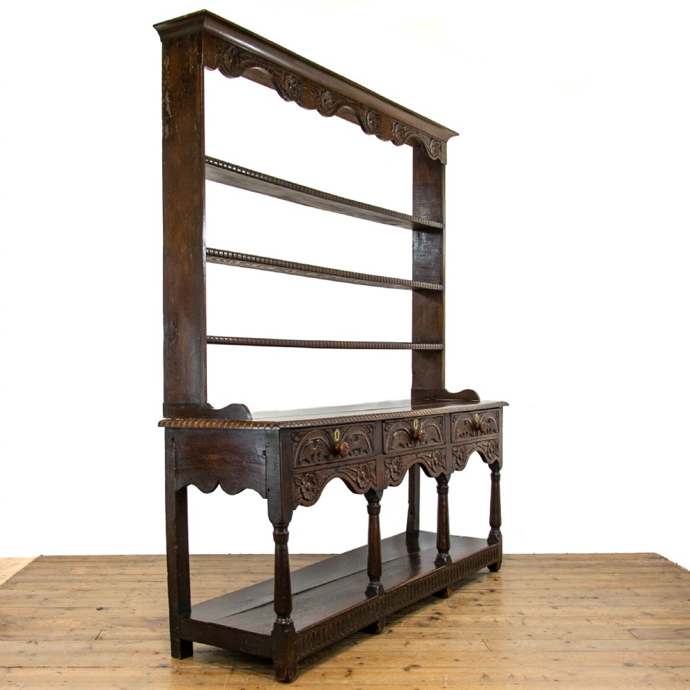 George III Carved Oak Pot Board Dresser View VII