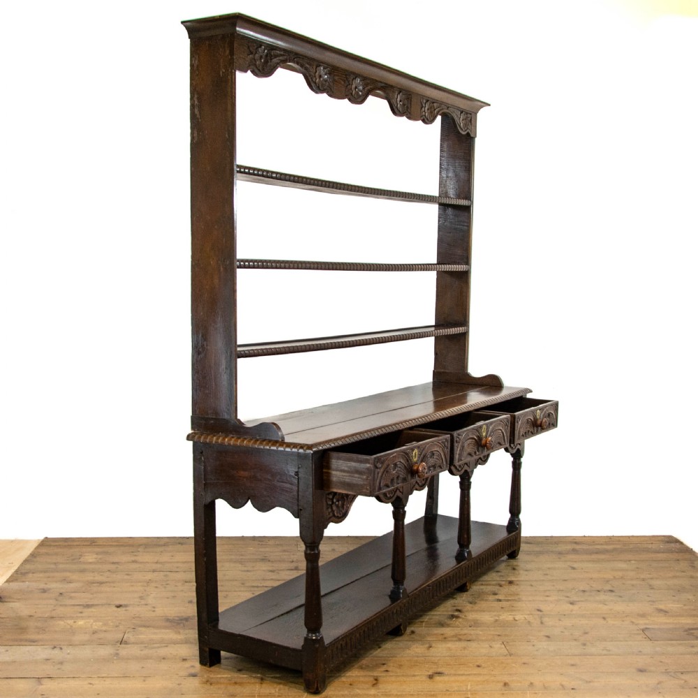 George III Carved Oak Pot Board Dresser View VIII