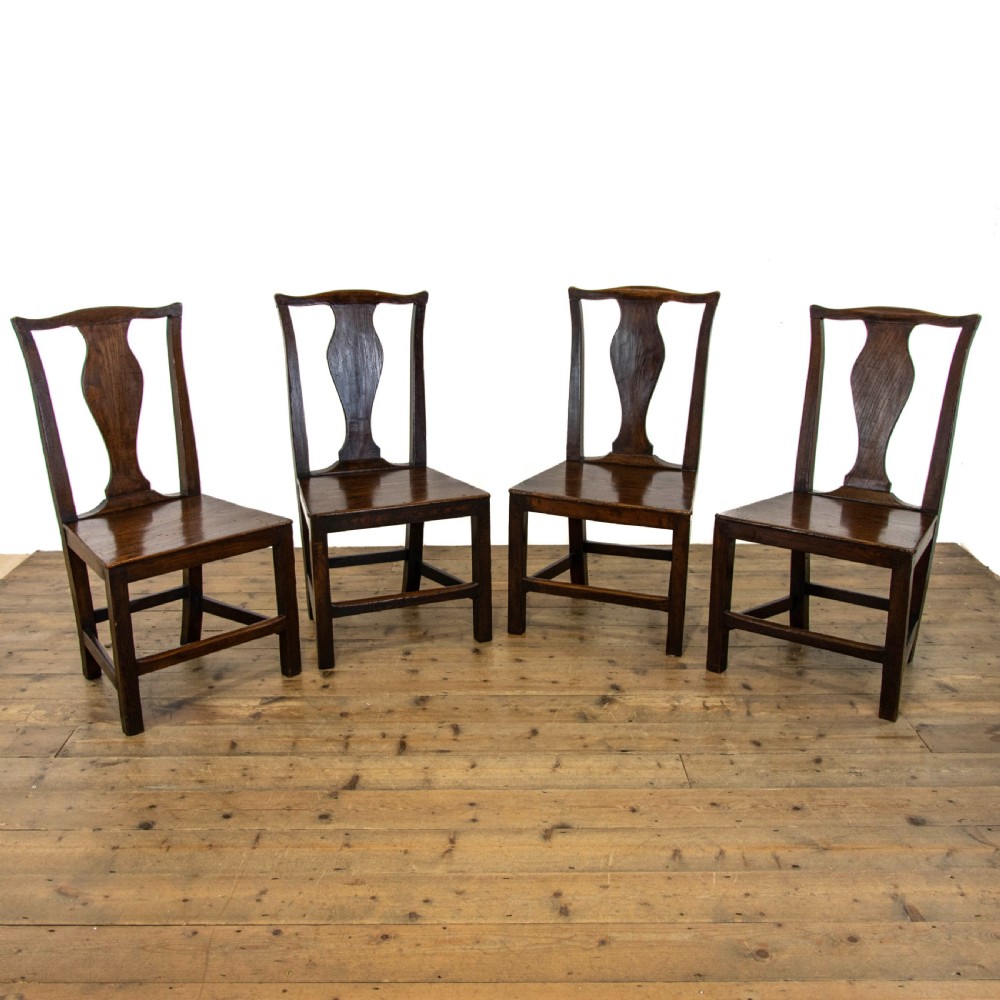 Set of Four Antique Oak Dining Chairs View II