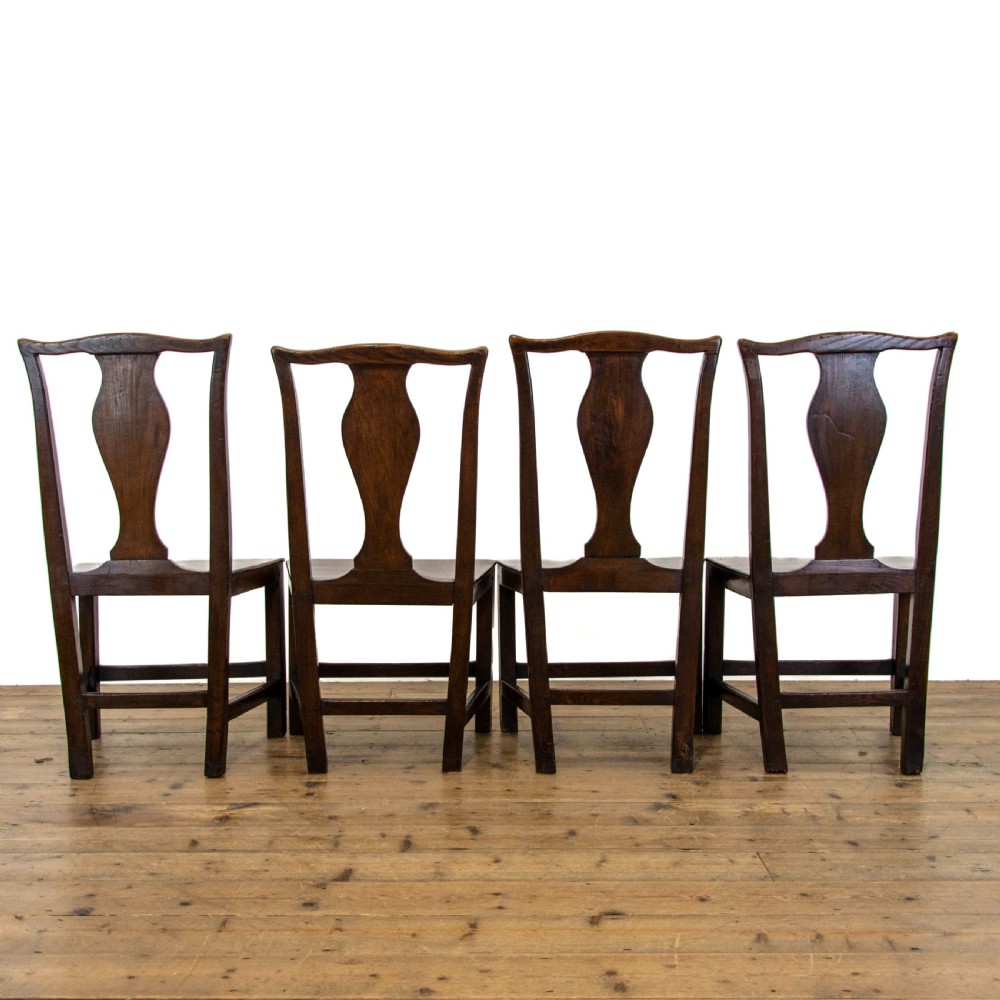 Set of Four Antique Oak Dining Chairs View X
