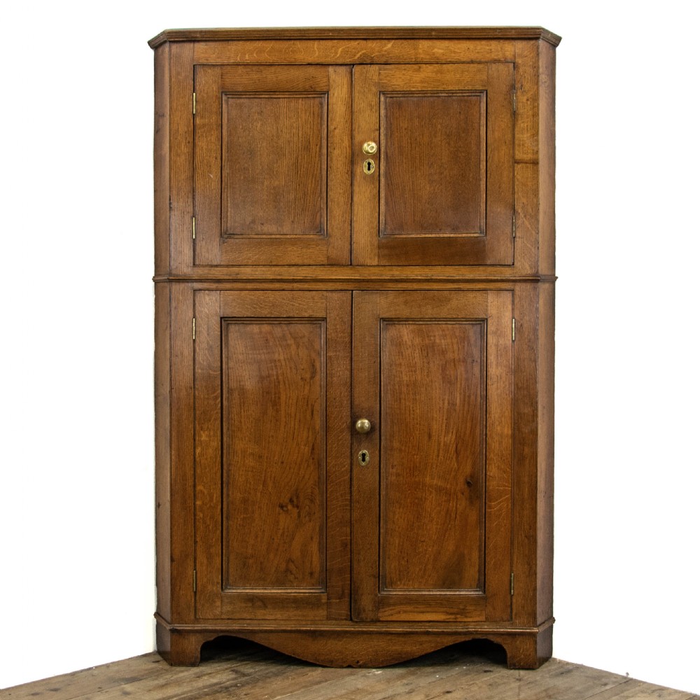 Antique Oak Corner Cupboard 