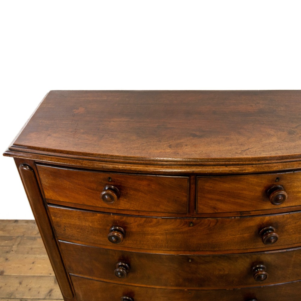 Victorian Mahogany Bow Front Chest of Drawers View V